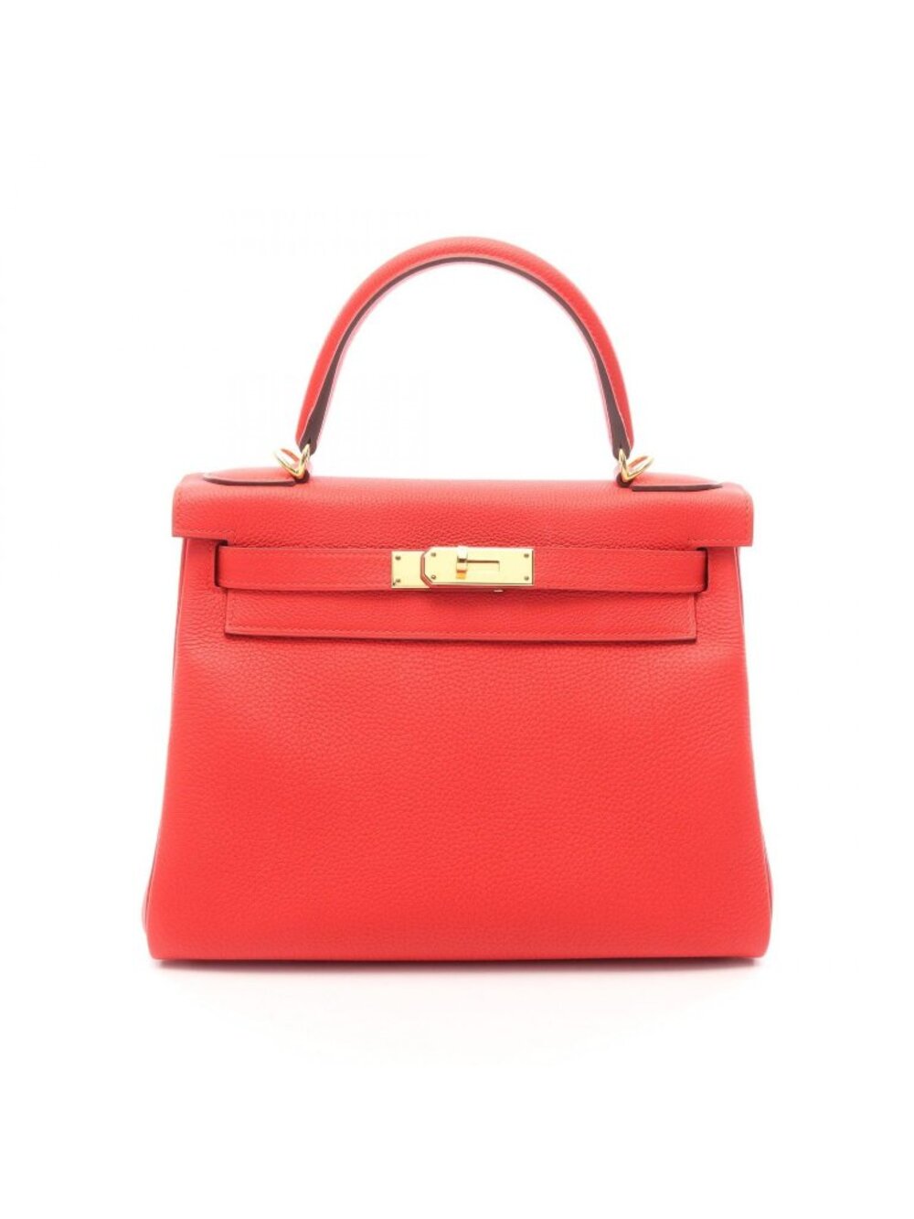 Hermes Handbag Kelly 28 Retourne 2-Way Rouge de Coeur Leather